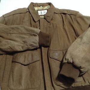 Pelle Club Bomber Jacket Mens Medium Brown Leather Vintage Distressed